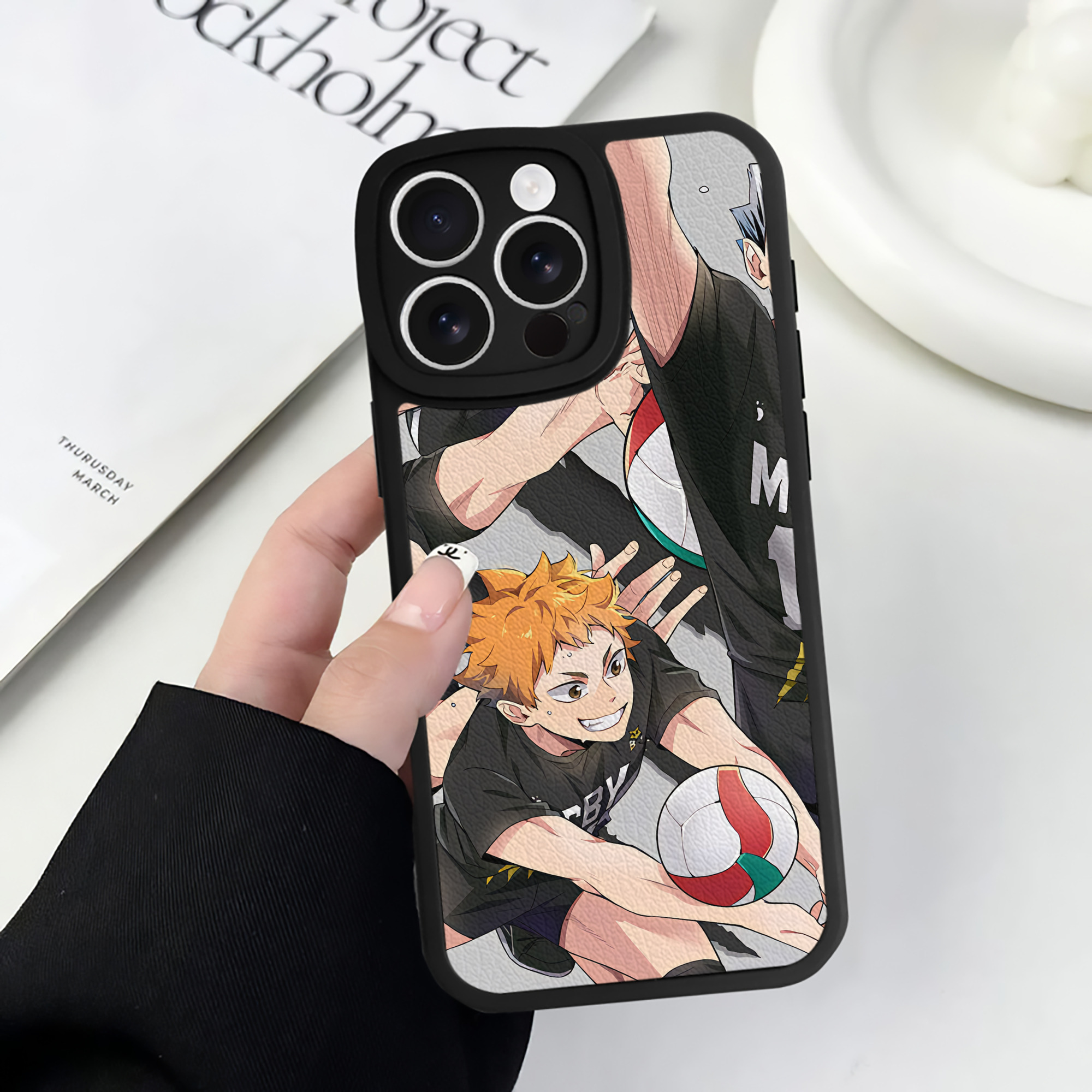（画像用） ハイキュー!! Haikyu!! 【iPhone 16シリーズ対応】シリコンスマホケース（レザー調） 材質：シリコン